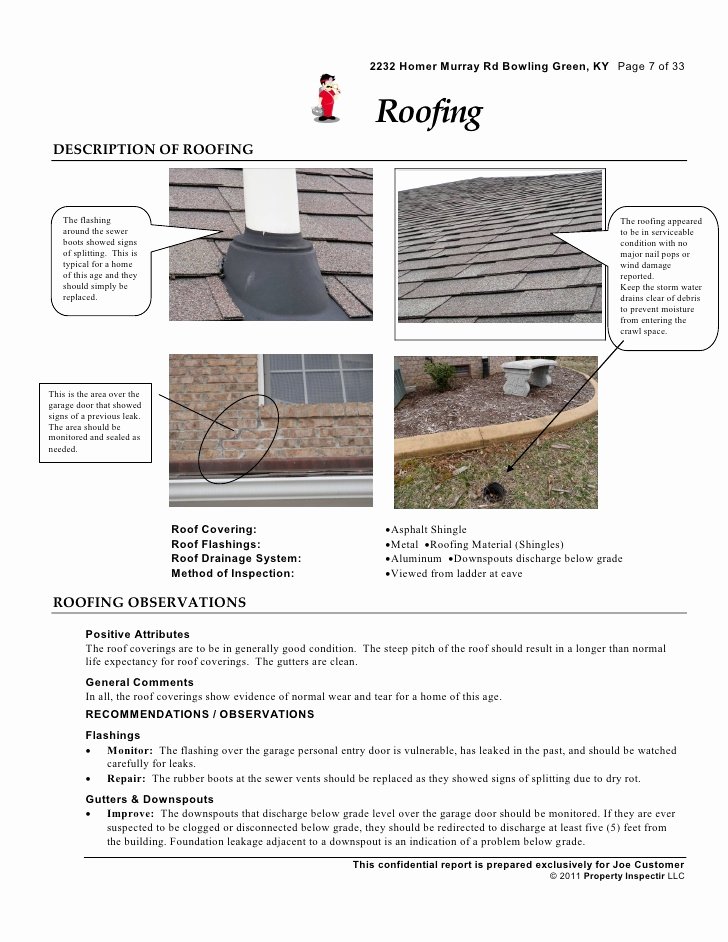 Roof Inspection Report Sample Inspirational Roof Report &amp; Roof Inspection Report Template 46 with Roof