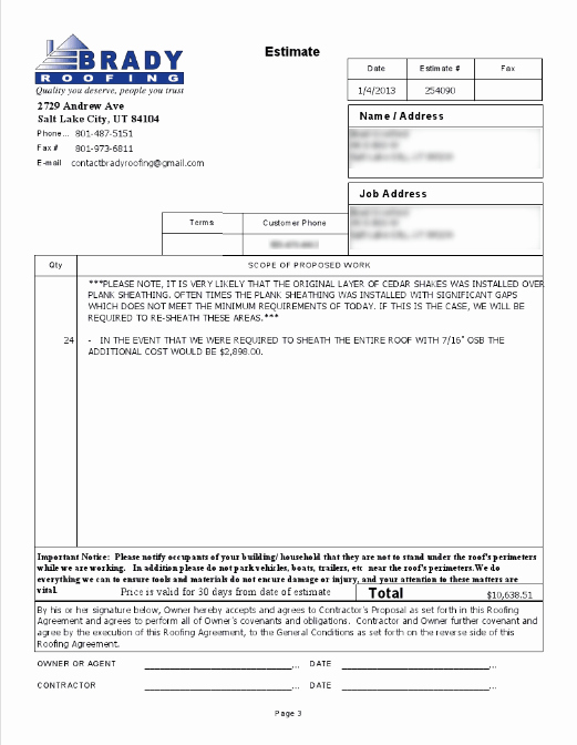 Roofing Bid Proposal Template Luxury Roofing Receipt Sample &amp; Business Cards Template Sc 1 St