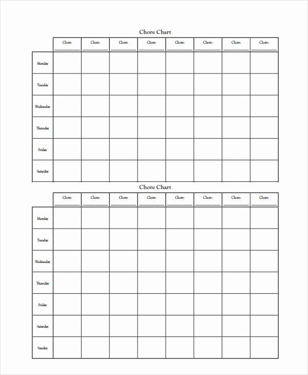 Roommate Chore Chart Template Awesome Printable Chore Chart 8 Free Pdf Documents Download