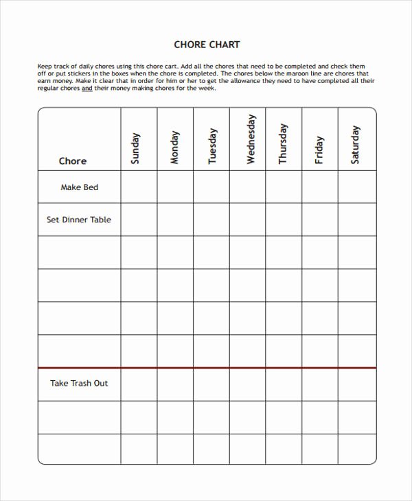 Roommate Chore Chart Template Best Of 9 Chore Chart Templates In Pdf