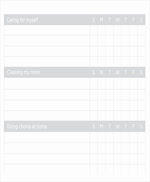 Roommate Chore Chart Template Fresh 39 Free Charts