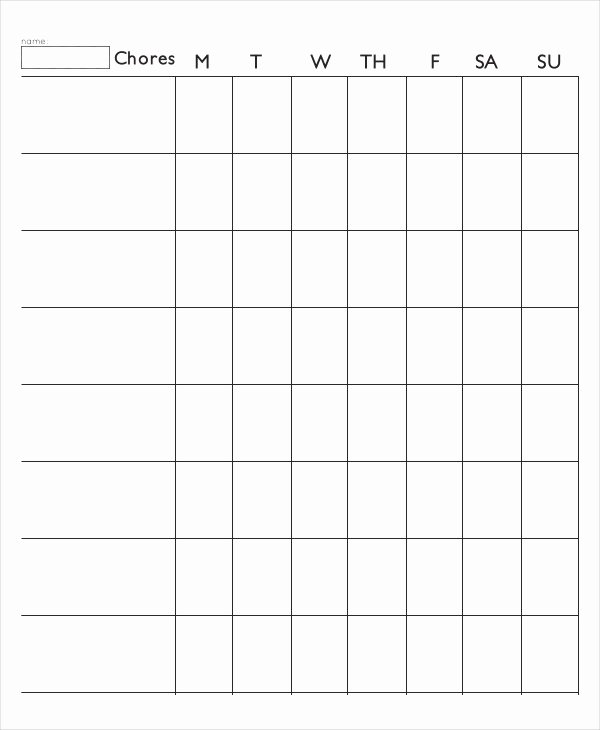 Roommate Chore Chart Template Inspirational 7 Printable Chore Chart Free Pdf Documents Download