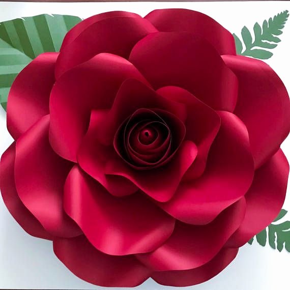 Rose Petal Svg New Paper Flowers Medium Rose Pdf Printable Giant Paper Flower