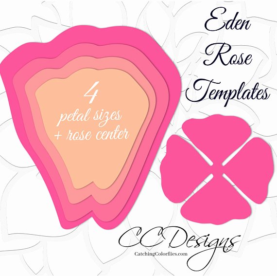 Rose Petal Template Beautiful Giant Paper Rose Templates Easy Printable Pdf Rose Template