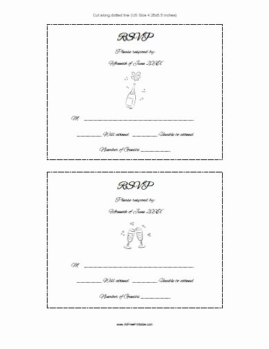 Rsvp Cards Templates Free Beautiful Rsvp Card Template Free Printable Allfreeprintable