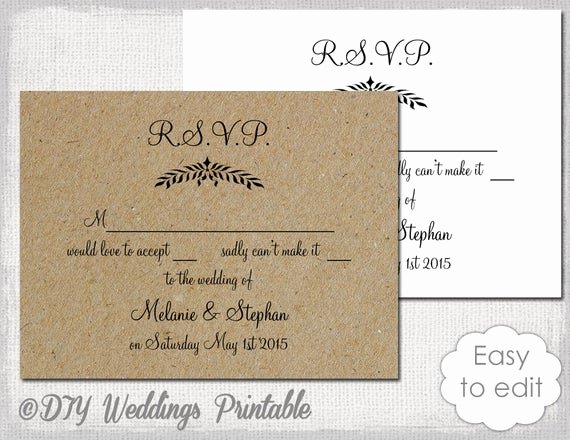 Rsvp Cards Templates Free Best Of Rustic Wedding Rsvp Template Leaf Garland