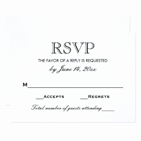 Rsvp Cards Templates Free Fresh Wedding Rsvp Card Black and White