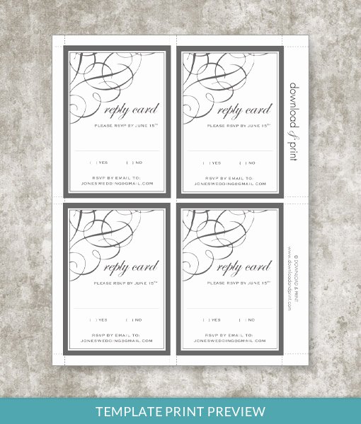 Rsvp Cards Templates Free Luxury 9834 Ae Print Preview