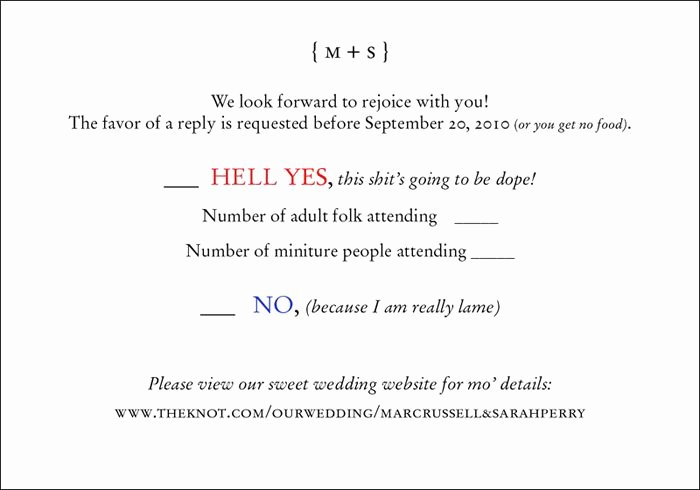 Rsvp Online Wording Elegant Fun Wedding Rsvp