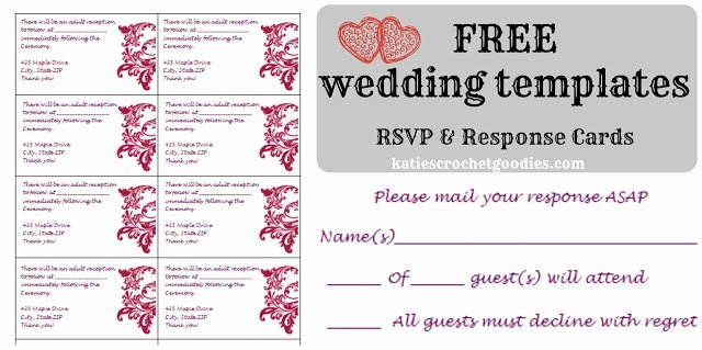 Rsvp Postcard Template Free Beautiful Free Wedding Templates Rsvp &amp; Reception Cards Katie S