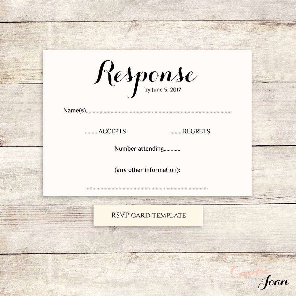 Rsvp Postcard Template Free Beautiful Printable Wedding Rsvp Template Rsvp Card byron Any