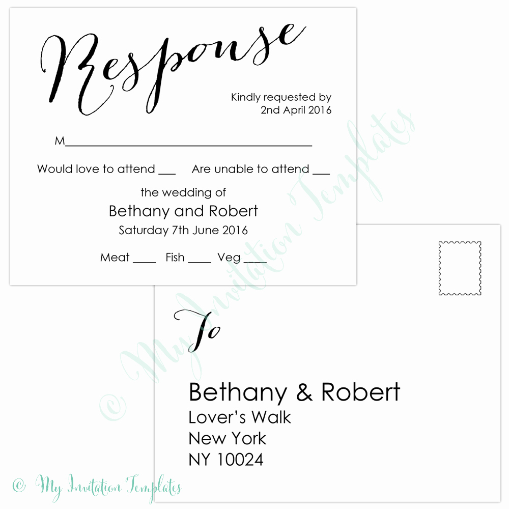 Rsvp Postcard Template Free Elegant Free Rsvp Template