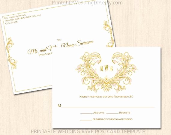 Rsvp Postcard Template Free Fresh Printable Wedding Rsvp Postcard Template by