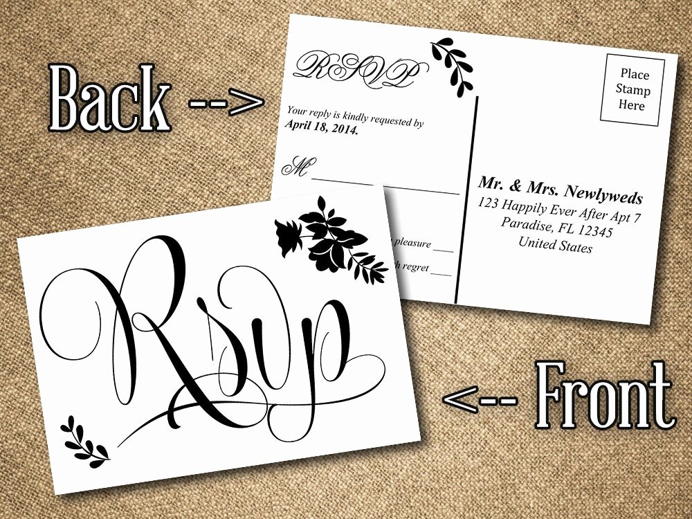 Rsvp Postcard Template Free Inspirational Diy Wedding Rsvp Postcard Word Template Vintage Romance