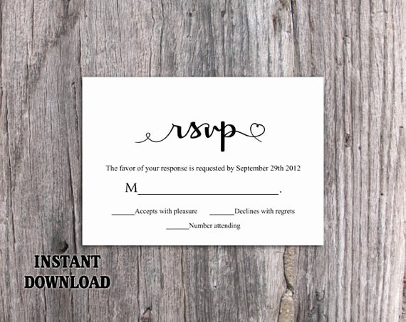 Rsvp Postcard Template Free Luxury Diy Wedding Rsvp Template Editable Word by thedesignsenchanted