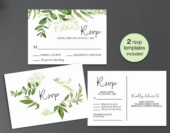 Rsvp Postcard Template Free New Rsvp Card Rsvp Postcard Rsvp Template Greenery Wedding Rsvp