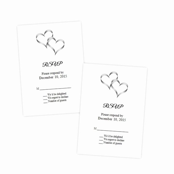 Rsvp Postcard Template Free New Wedding Rsvp Card Template Two Intertwined Hearts Diy