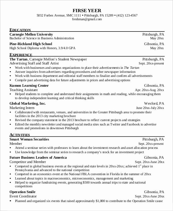 Rutgers Business School Resume Template Inspirational 20 Basic Business Resume Templates Pdf Doc