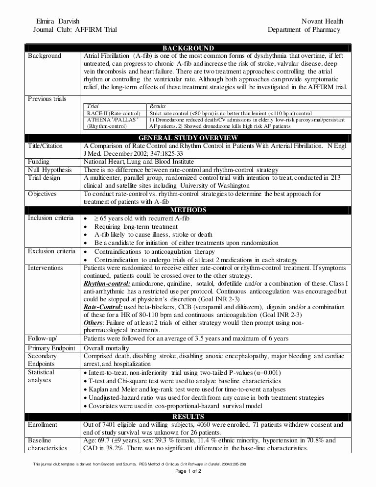 Rv Journal Template Elegant Affirm Trial Jc Novant