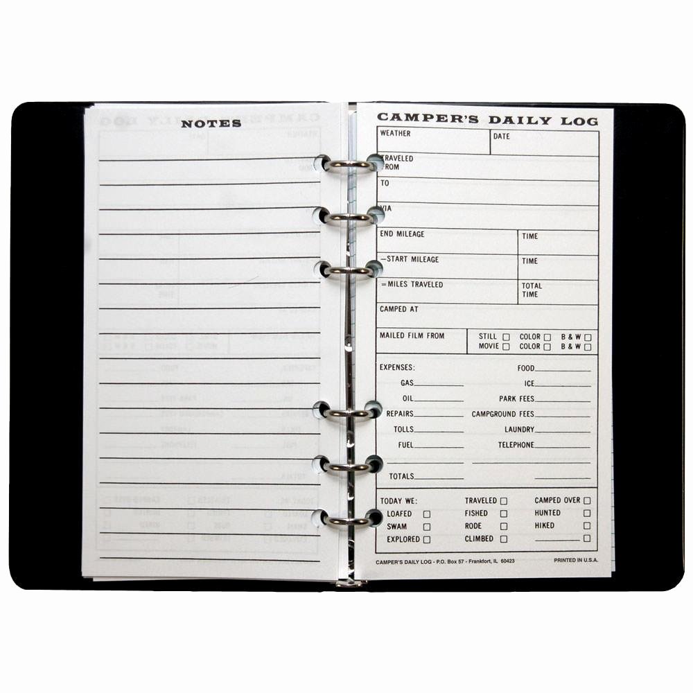 Rv Journal Template Elegant Camper S Daily Log Binder