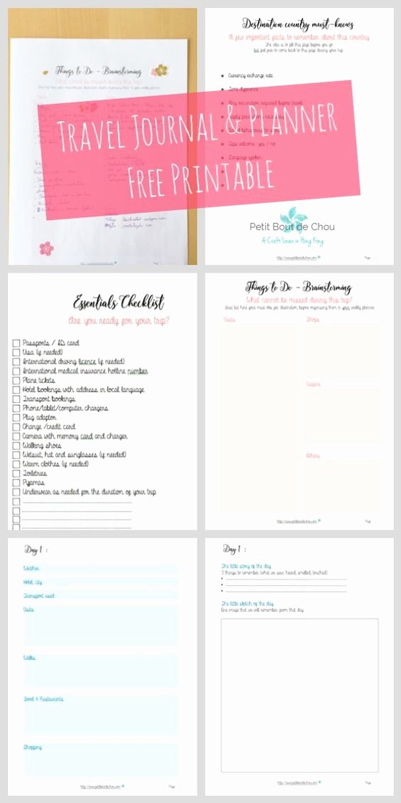 Rv Journal Template Lovely An Awesome Free Travel Journal and Planner Printable with