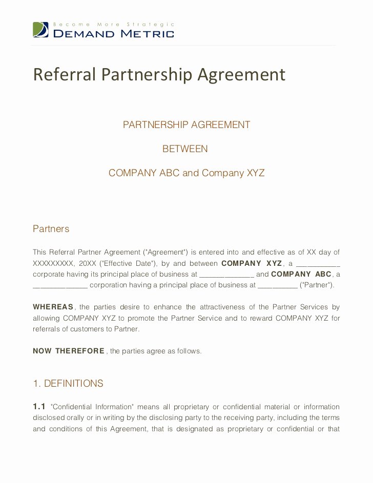 Saas Reseller Agreement Template Beautiful Referral Partnership Agreement