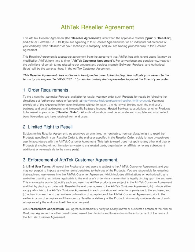 Saas Reseller Agreement Template Unique Saas Reseller Agreement Template