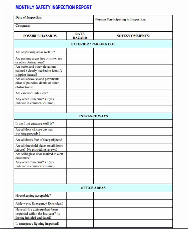 Safety Audit Report Sample Best Of 49 Monthly Report format Templates Word Pdf Docs