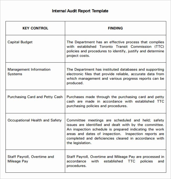 Safety Audit Report Sample Lovely Inspiring Internal Audit Report Template with Table format