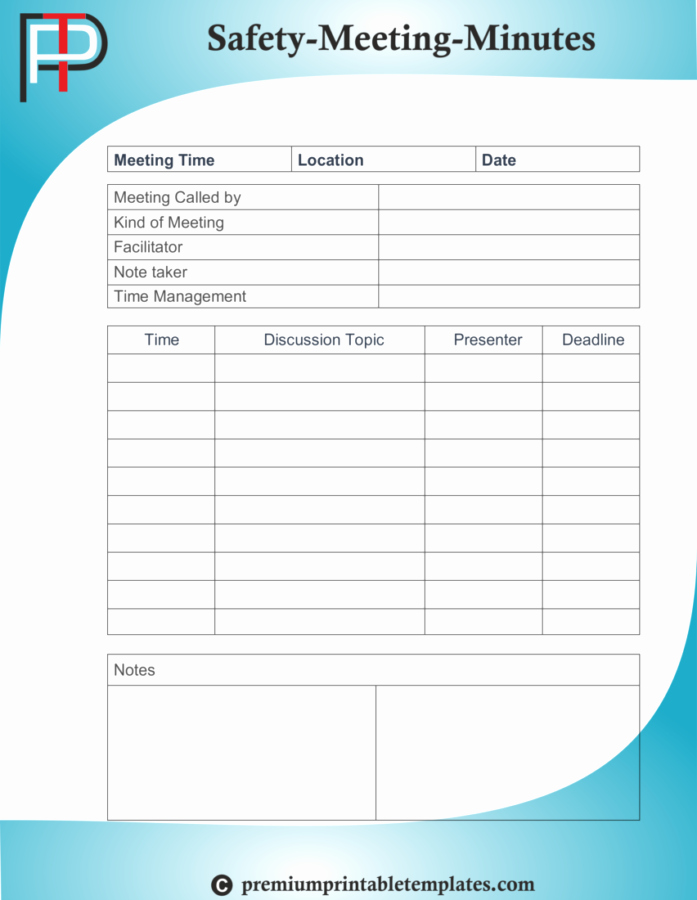 Safety Meeting Minutes Template Awesome Safety Minutes Of Meetings Templates – Premium Printable