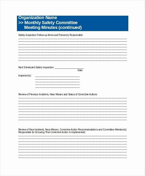 Safety Meeting Minutes Template Luxury Safety Agenda Template 6 Free Word Pdf Documents