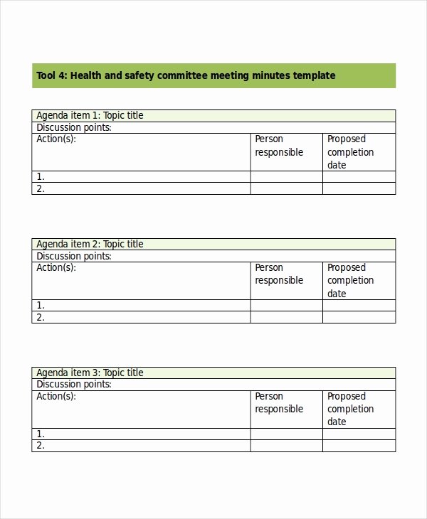 Safety Meeting Minutes Template Luxury Safety Meeting Minutes Template 7 Free Word Pdf