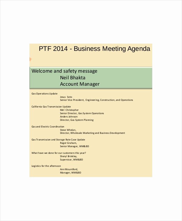 Safety Meeting Minutes Template Unique Safety Meeting Agenda Template – 8 Free Word Pdf