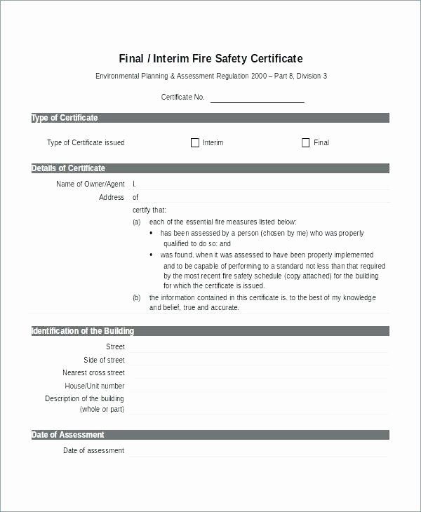 Safety Training Certificate Template Beautiful Final Fire Safety Certificate Template Playinterchange