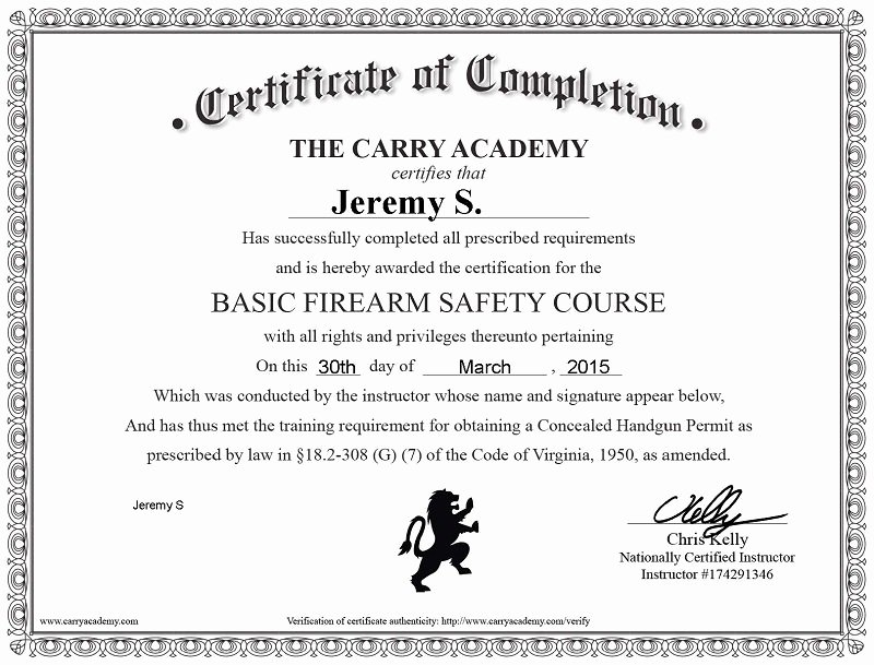 Safety Training Certificate Template Lovely Handgun Safety Certificate Sample Questions Choice Image