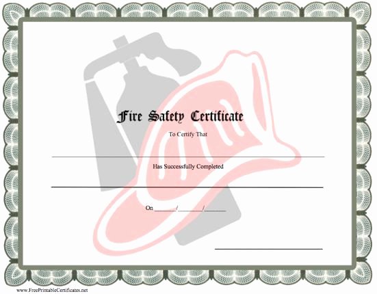 Safety Training Certificate Template New Fire Safety Training Certificate Sample