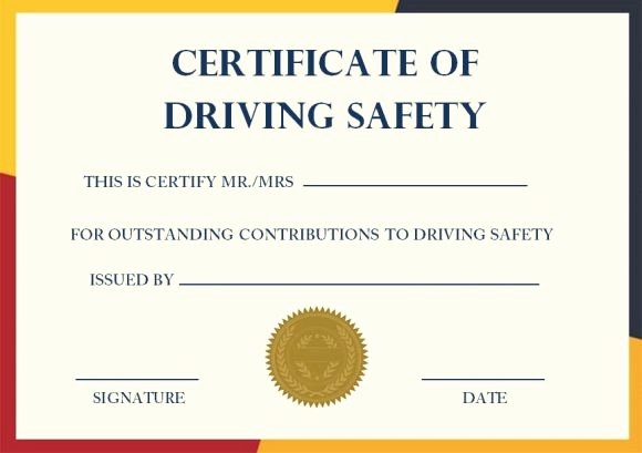 Safety Training Certificate Template Unique Safe Driving Certificate Template 20 Printable