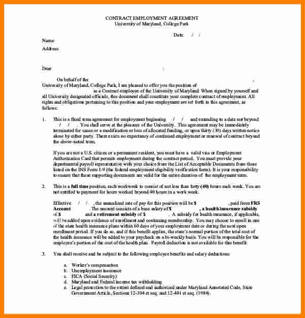 Salary Agreement Letter Beautiful 12 Salary Contract Template