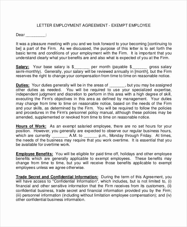 Salary Agreement Letter Elegant 38 Agreement Letter Examples Word Pdf