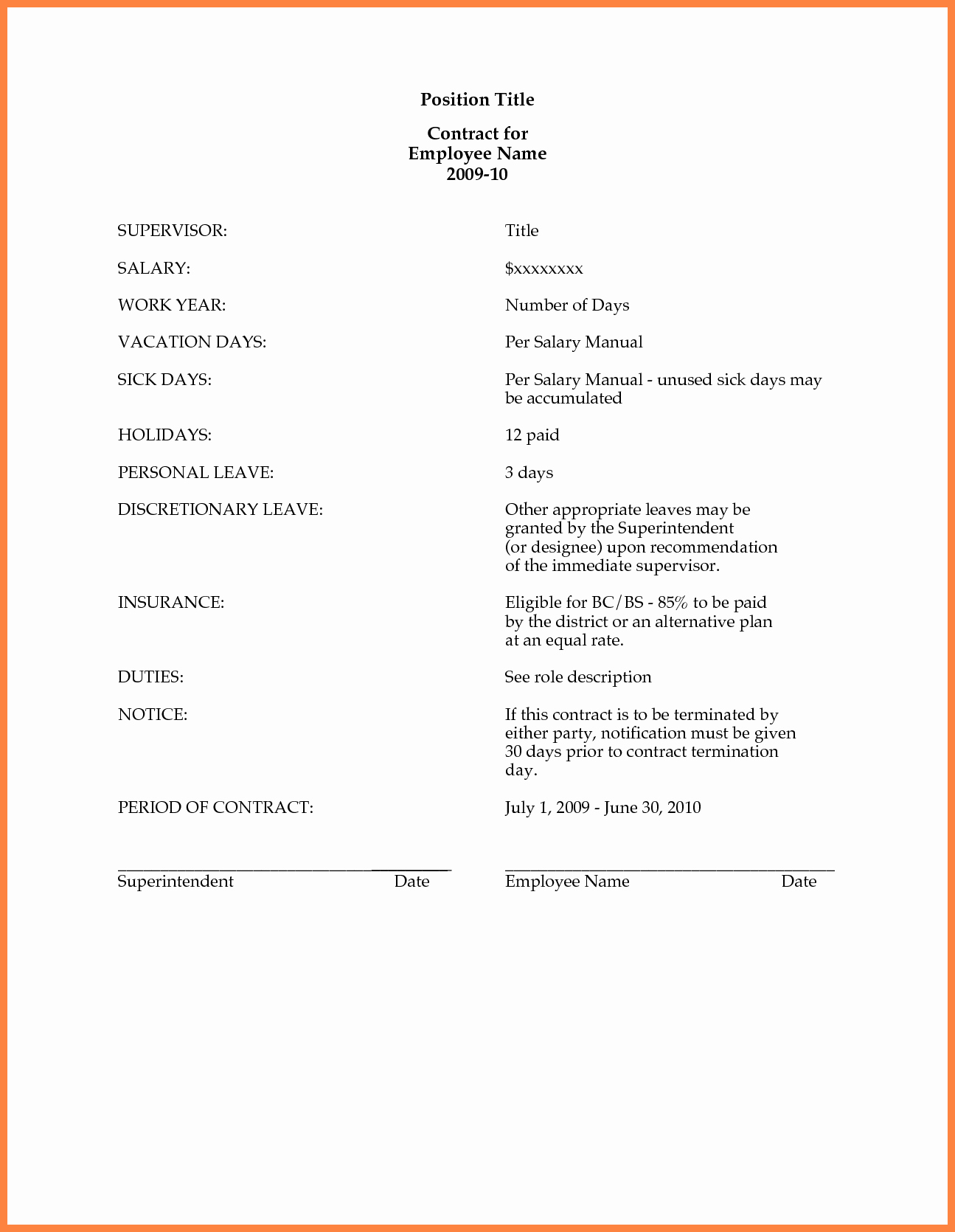 Salary Agreement Letter Elegant 9 Salary Contract Template