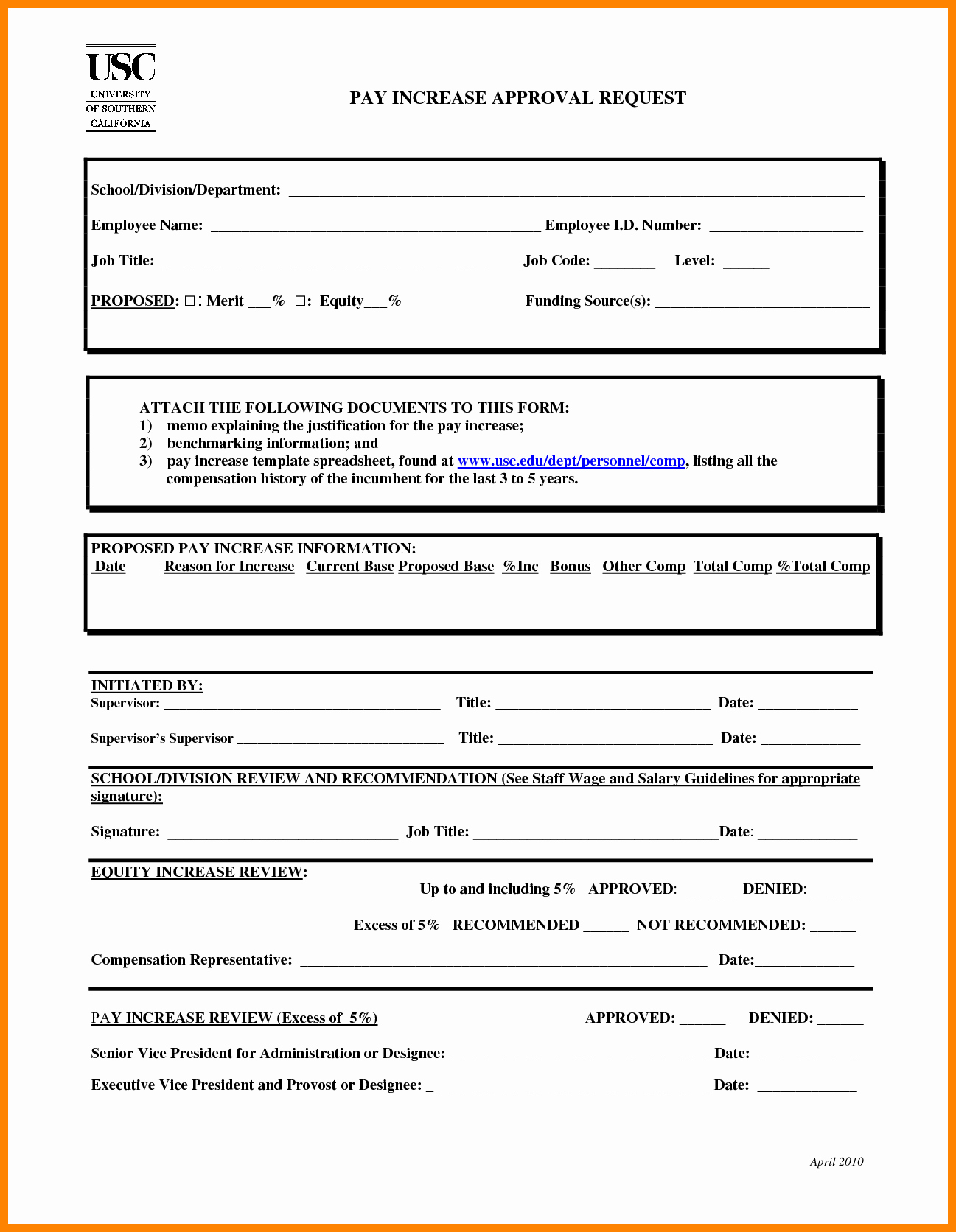 Salary Change form Best Of 7 Salary Change form Template
