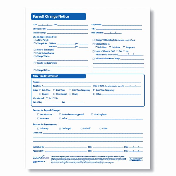 Salary Change form Best Of Payroll Change form for Documenting Employee Payroll Changes