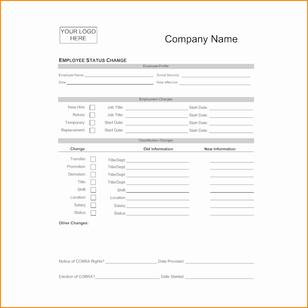 Salary Change form Inspirational 9 Salary Change form Template