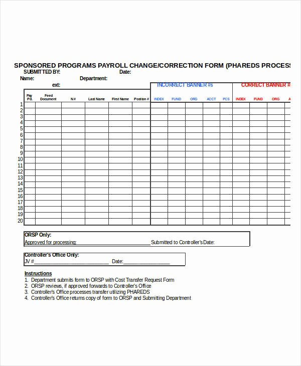 Salary Change form Lovely 21 Payroll forms In Excel