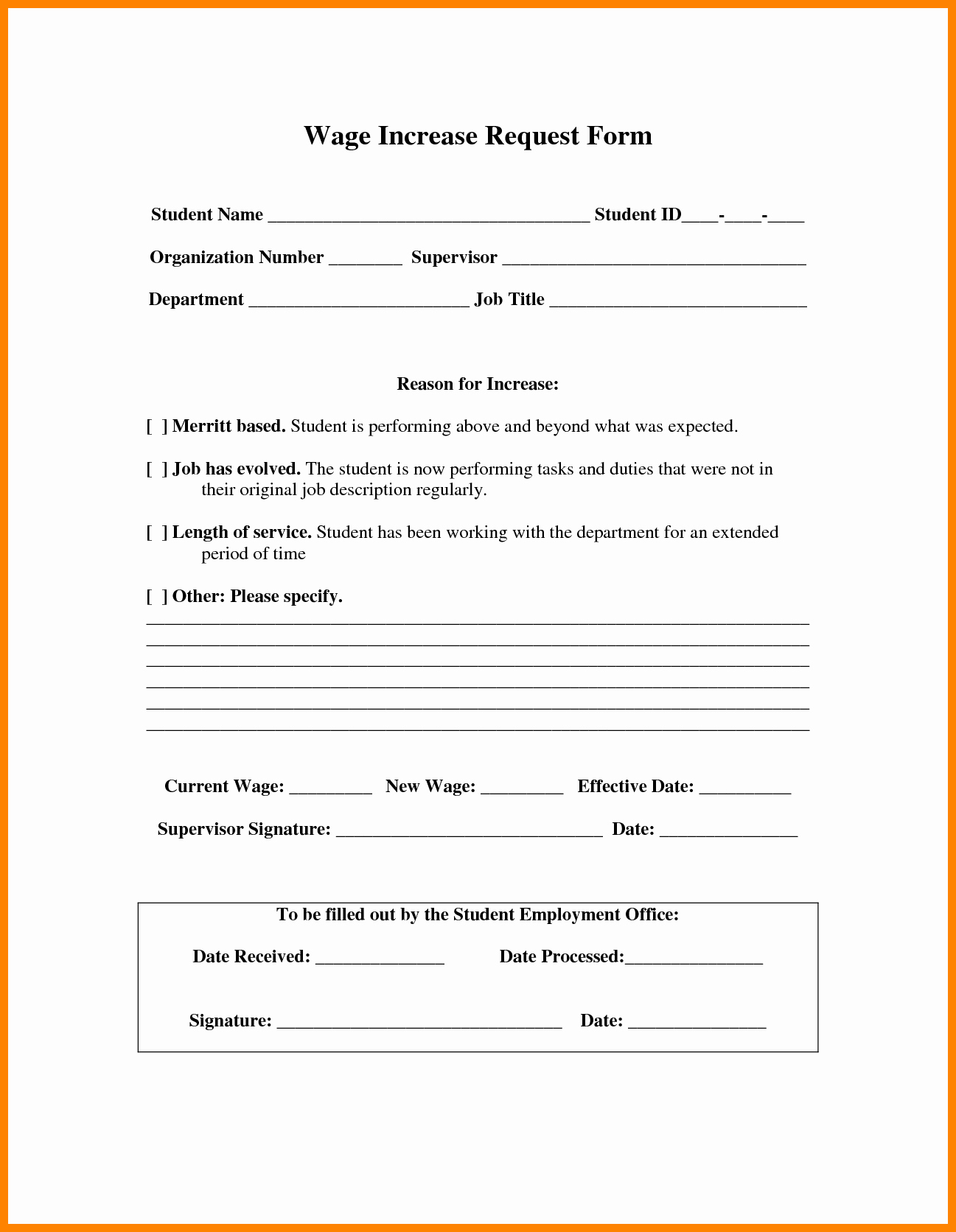 Salary Change form Lovely 7 Salary Change form Template