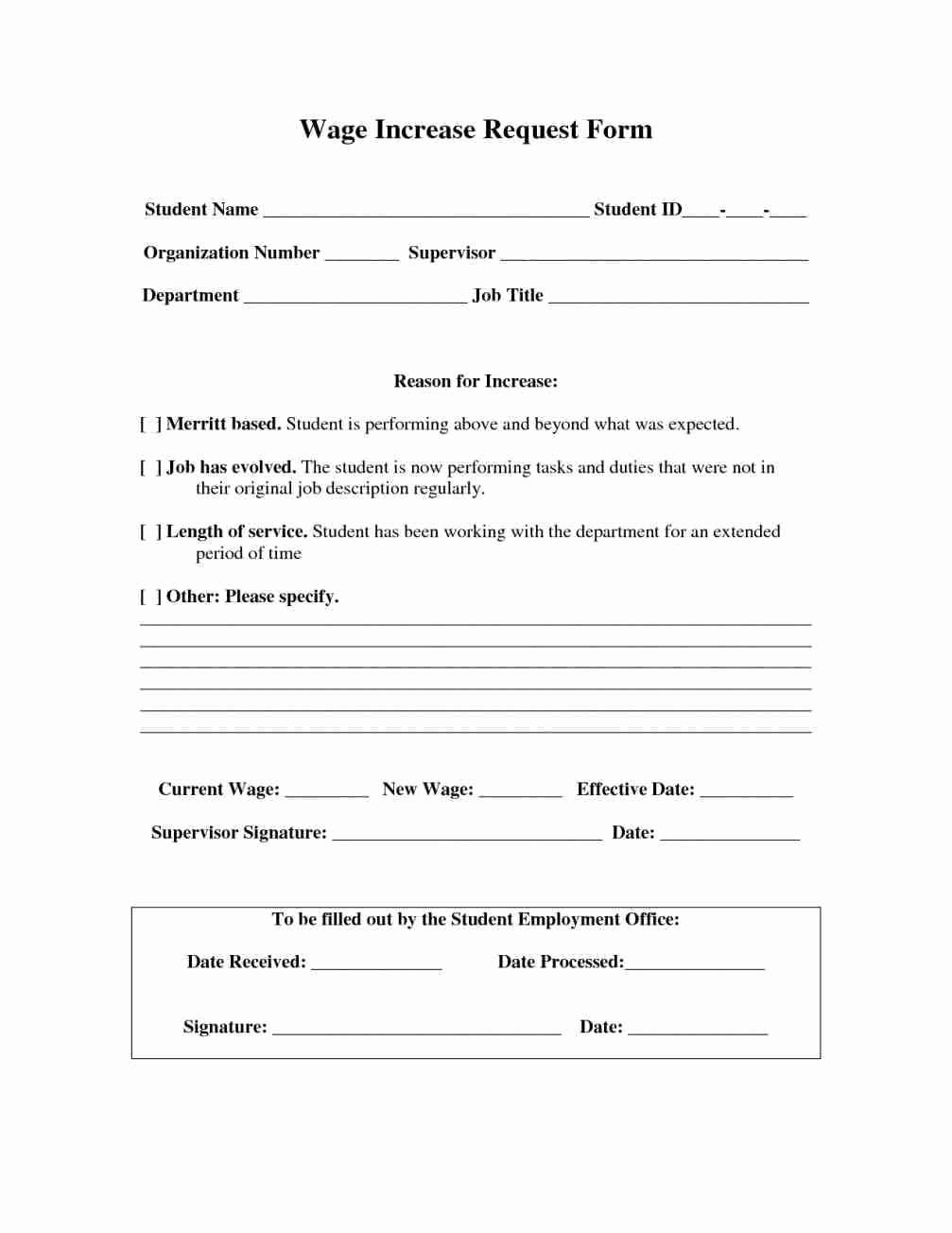 Salary Change form New Wage Agreement Template Detail How to Write A Salary