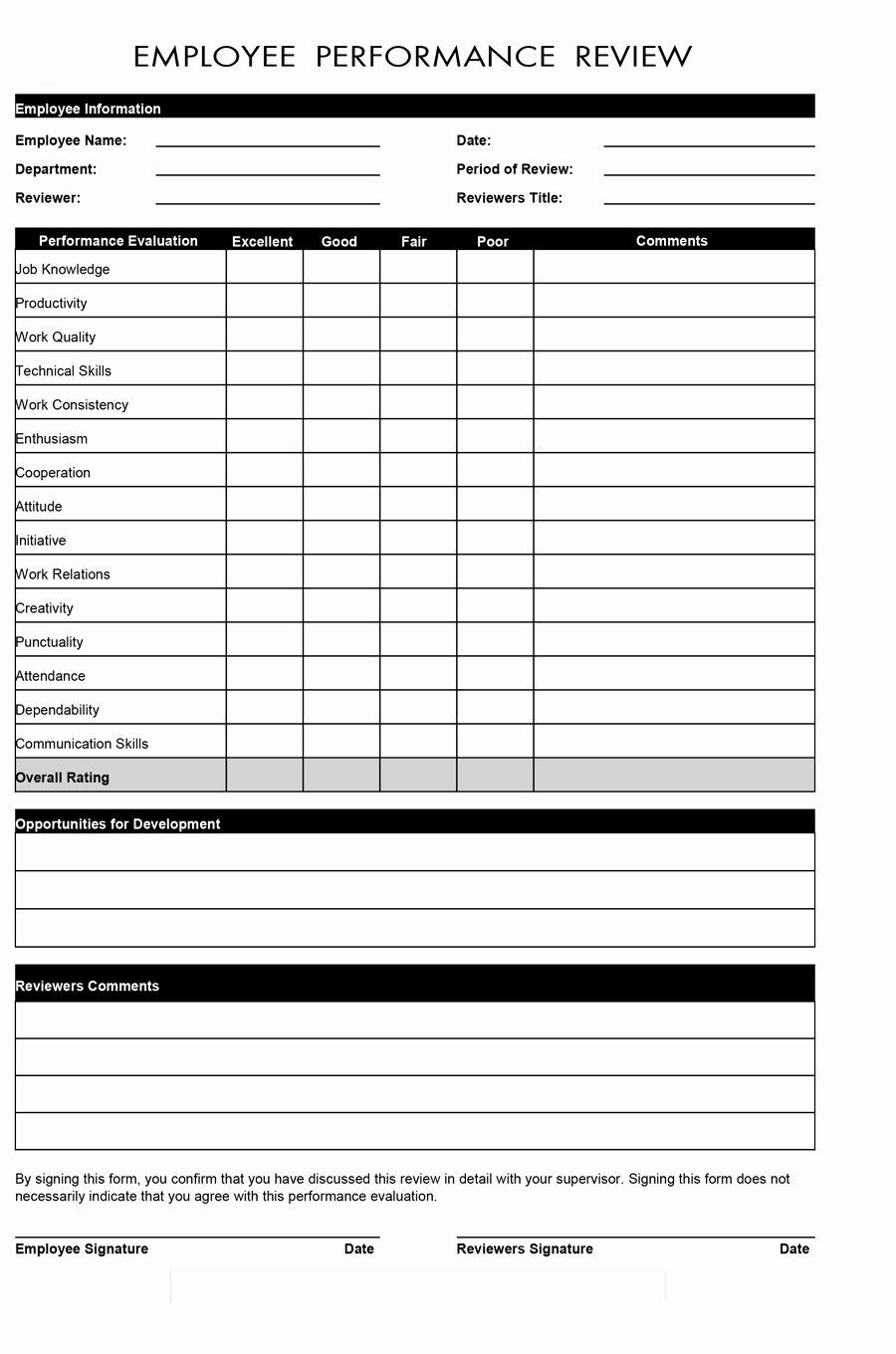 Sales associate Performance Review Examples Fresh 46 Employee Evaluation forms &amp; Performance Review Examples