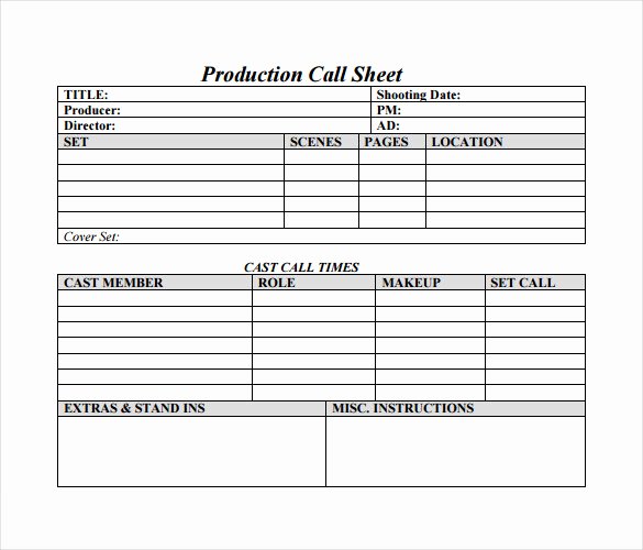 Sales Call Sheet Template Free Best Of 12 Sample Call Sheet Template to Download