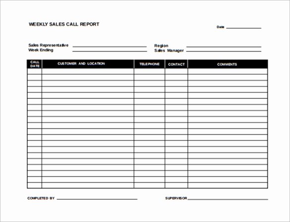 Sales Call Sheet Template Free Luxury 13 Sales Report Templates