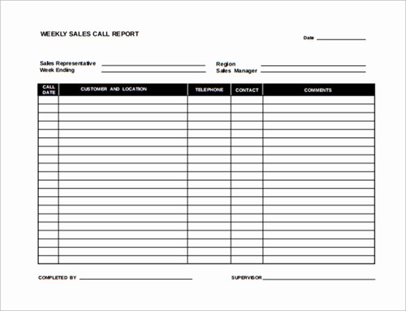 Sales Call Sheet Template Free Luxury 13 Sales Report Templates
